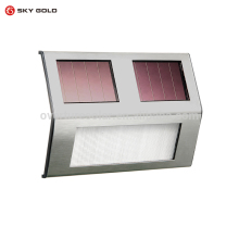 2 White LED outdoor solar motion sensor light stainless steel solar step light