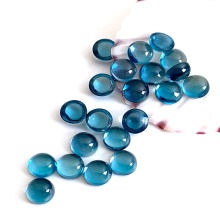 London Blue Topaz Round Shape Cabochons Cut Gems