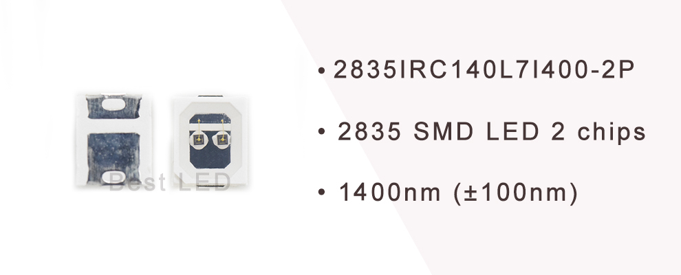 2835IRC140L7I400-2P 2 chips IR LED 2835 SMD LED Far red infrared LED 1400nm led 1450nm LED double chips