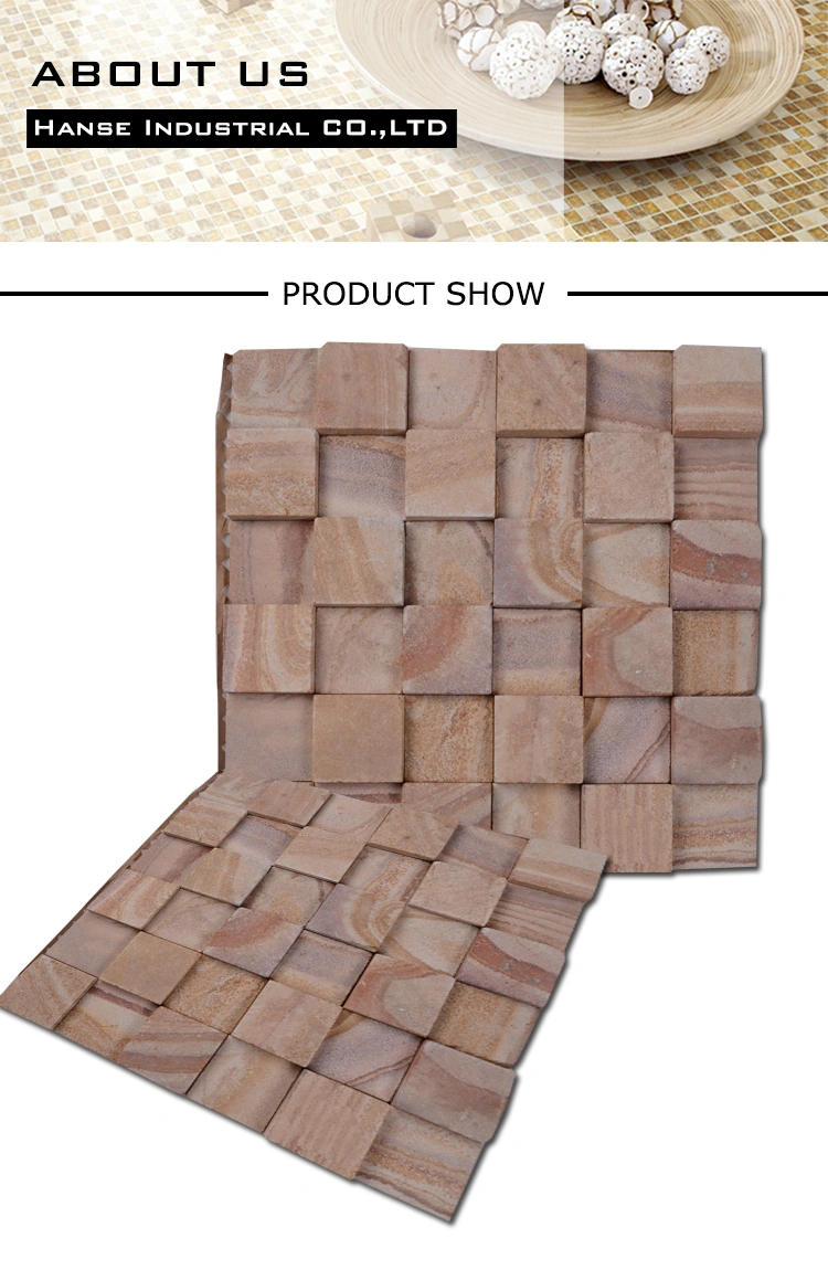 Latvia Villa Courtyard Wall Decorative Sandstone Mosaic Tile