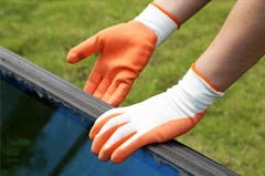 13 Gauge White Nylon Liner Orange Latex Coating Glove