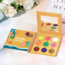 Hello Summer 9-Color Eye Shadow Palette - High Pigment Matte Shimmer Metallic Eyeshadow Pallet