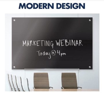 Easy clean writing on glass board