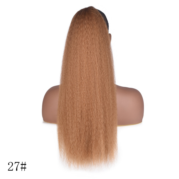 Ponytail mesh Yaki long hair extensions Puff Ponytail fibre weave black ponytail wrap