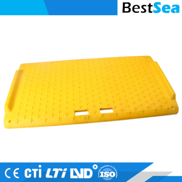 Portable curb ramp HDPE, yellow container acesss ramp