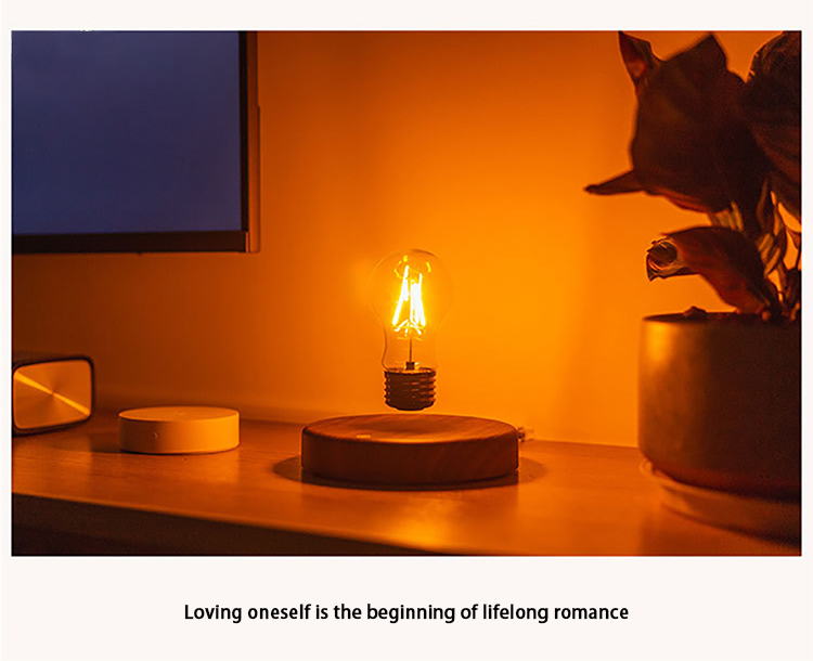 New product Bottom base magnetic rotating and levitating floating lighting bulb for table desk lamp