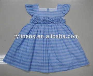 Blue check baby girl summer dresses 2014