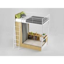 Minimalism Hostel Furniture Metal Frame Loft Bunk Bed with Wardrobe Design