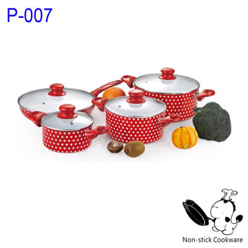 Ningbo pressed 8pcs induction ceramic coating nonstick aluminium korea cookware