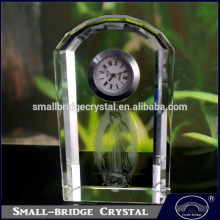 New Design Home Decorations Religions Gifts 3d Laser Crystal Table Clock