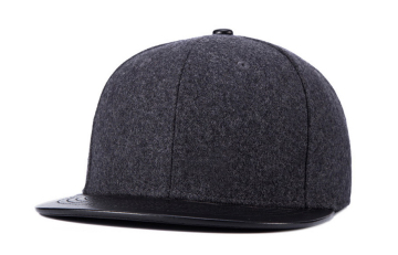 Plain wool snapback hat