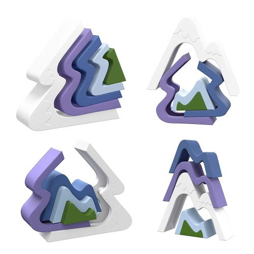 Blocs d&#39;empilement arc-en-ciel en silicone pour les tout-petits