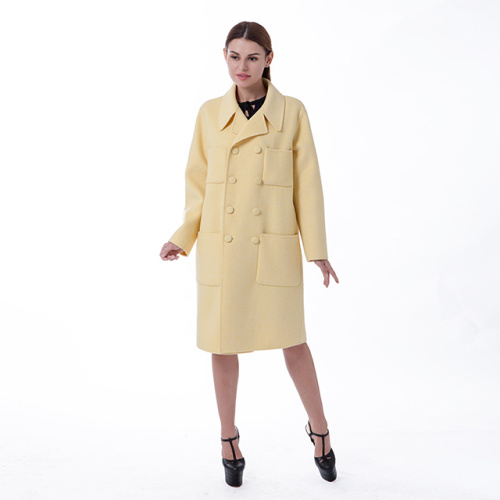 New yellow cashmere overcoat