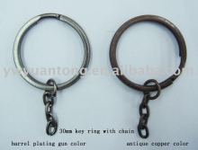 old copper color Key ring with short chain