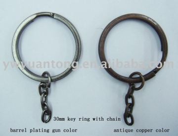 old copper color Key ring with short chain