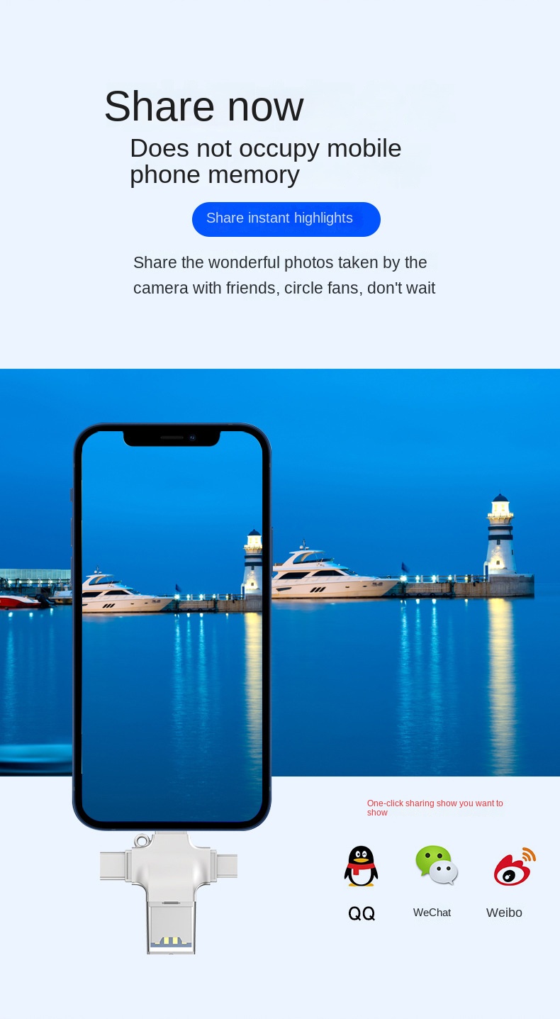 Micro Card Adapter USB 3.0 Micro SD to USB Card Reader OTG USB for Lightning Type Adapter 4 In 1 TF SD Card Reader