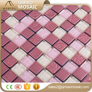 Electroplated Uneven Surface Mosaic Cold Spray Tile Hot Pink Mosaic Tiles