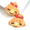 100PCS Cartoon Girls Resin Decor Flatback Kawaii Cabochons για κατασκευή μαλλιών DIY Bow Center