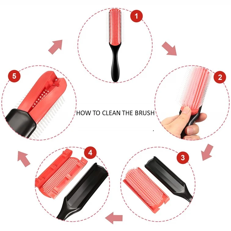 9 Rows Brush Detangling, Blow-Drying, Styling & Smoothing The Hair Brush