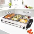 Stainless Steel Food Warmer Tray with Two Lamps