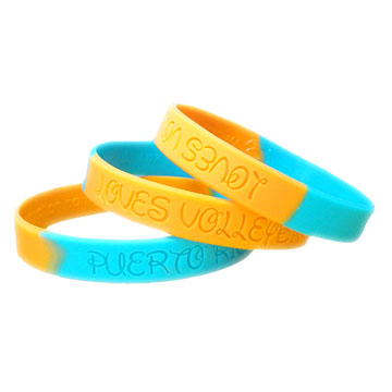 Segmented colors silicone wristbands