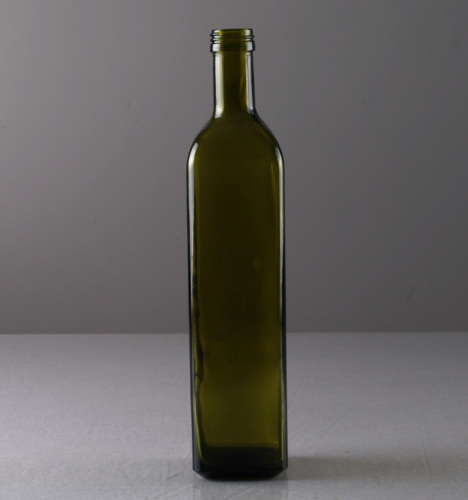 750ml donker groen plein olijfolie fles