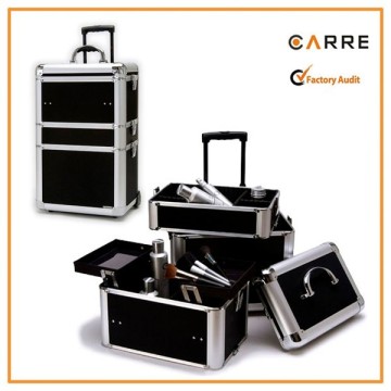 professional aluminum make up trolley case