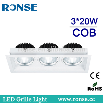 3 head 3*20w led ceiling grille light