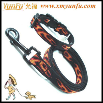 Flash textile printing pet leash collar for dog collar and leash