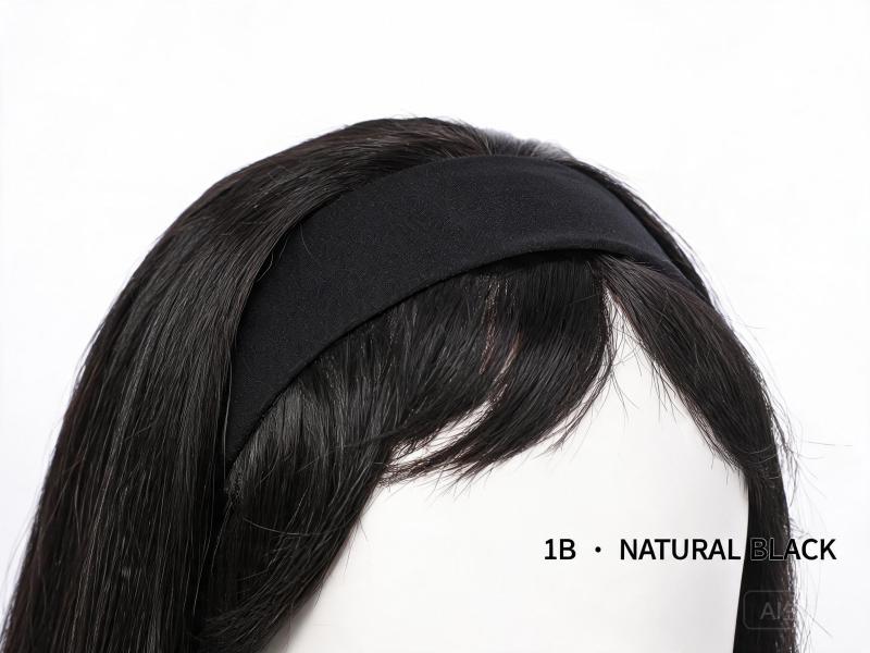 Natural Black Headband Wig Human Hair