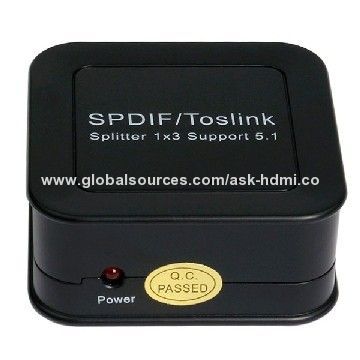 SPDIF/Toslink Digital 1x3 Optical Audio Splitter