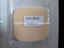 Square makeup sponge with flocking
