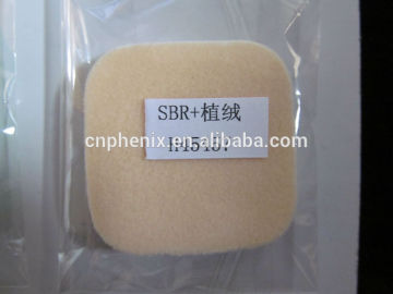 Square makeup sponge with flocking