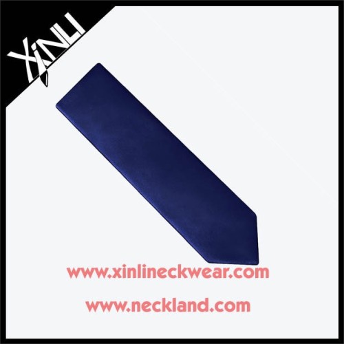 Mens Wholesale Jacquard Woven Polyester Skinny Tie Dark Blue Color Polyester Fabrics