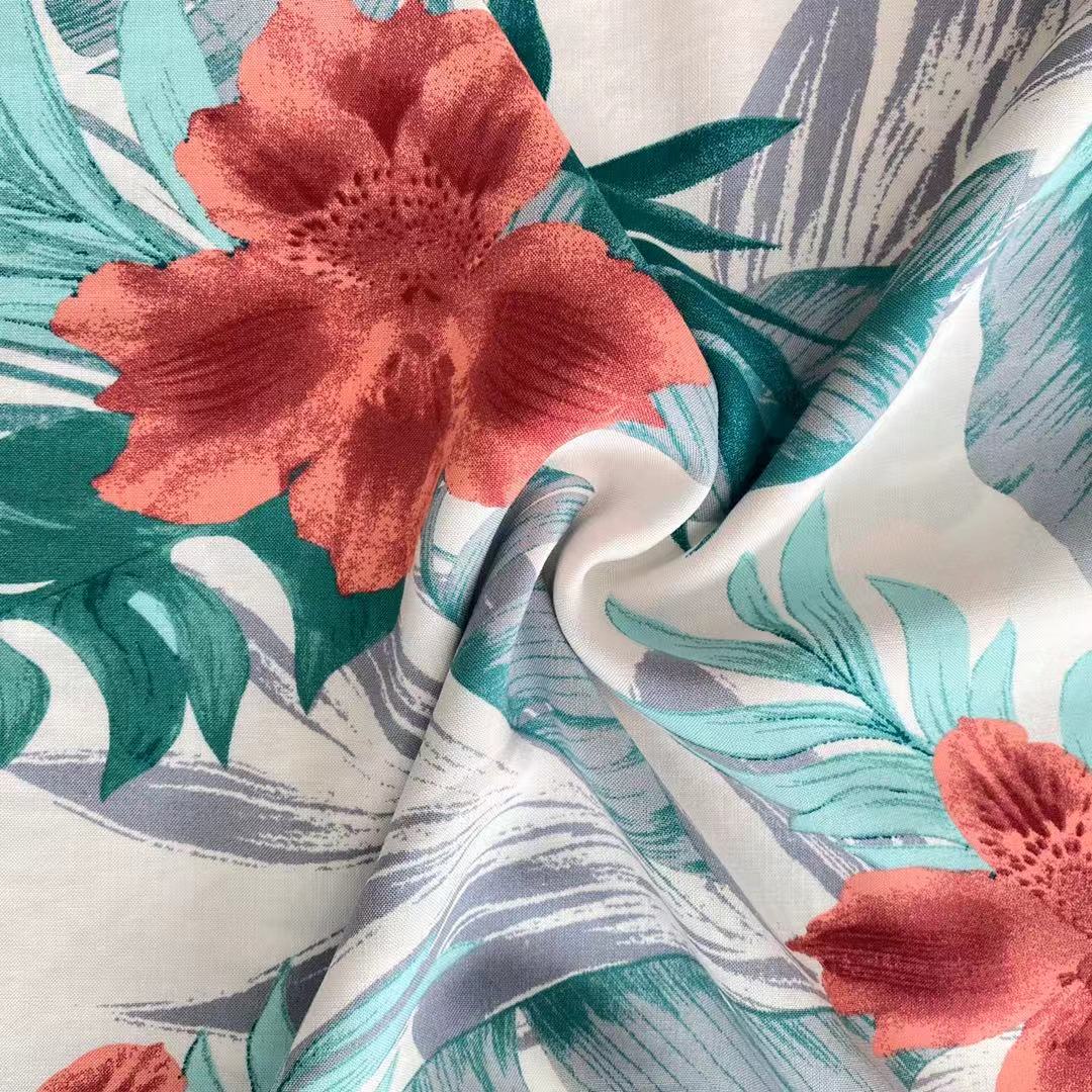 Shaoxing textile stock  100% Rayon/Viscose Woven Printed Fabric  rayon challis printed  30*30 Ecovero print  for shirt dress