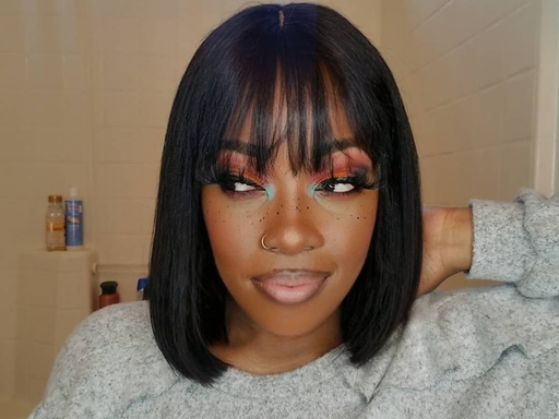 Machine Made None Lace Straight Bob Wig Human Hair No Lace Short Bob Wig