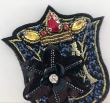 Handmade Rhinestone Beaded Sequin Patches for Military