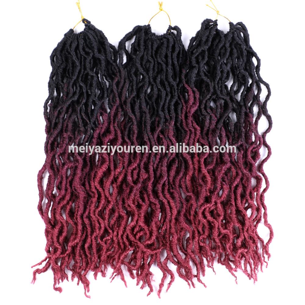 MYZYR 100g synthetic 18inch 24 stands ombre jumbo dreadlock hair golden locs curly Africa spring Twist Goddess faux locs braid