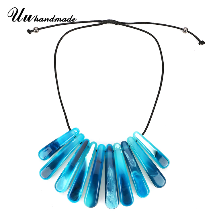 European popular custom fashion jewelry handmade rope acrylic acetate women choker chunky necklace