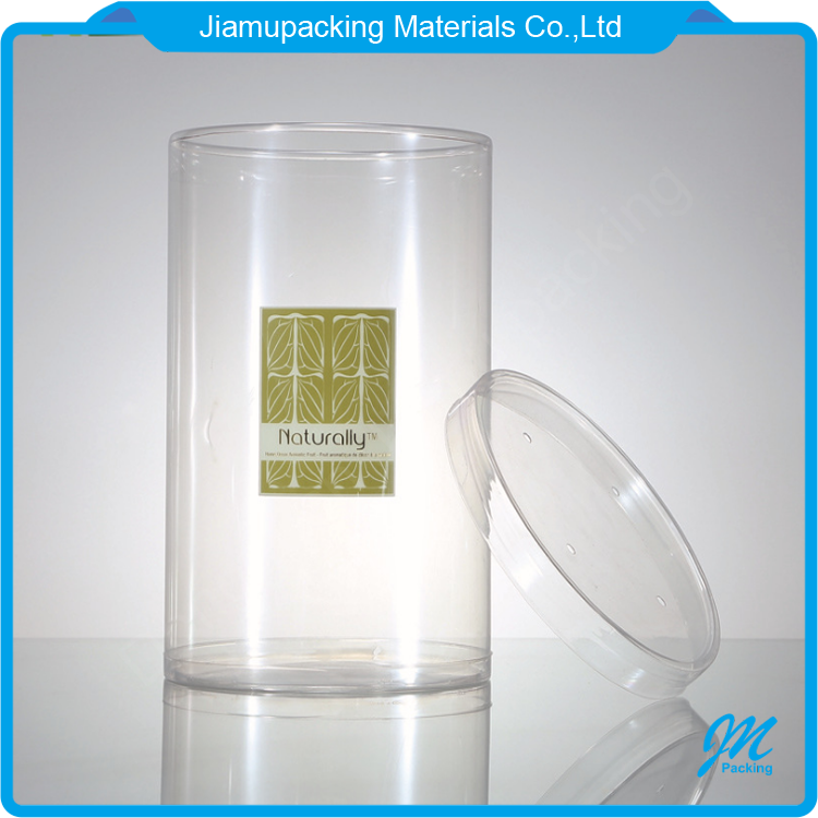 Custom clear plastic cylinder tube cookie and sweet candy container packaging box