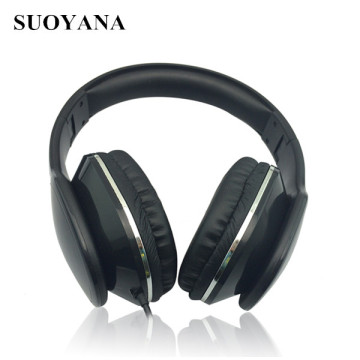Black Wired Headphone With Mic Headset