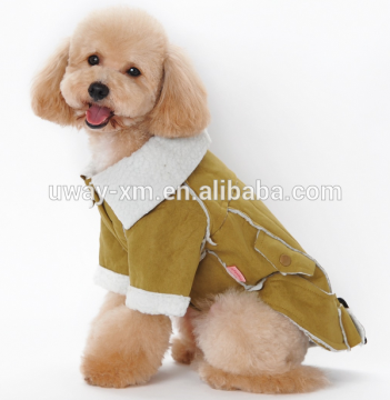 Hot selling green color suede pet winter apparel