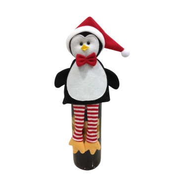 Christmas penguin pattern wine bottle cover