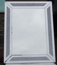 Crytal diamond rectangular silver mirror hanging mirror