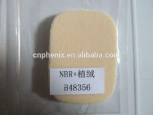 Sqaure makeup sponge with flocking