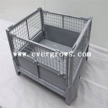 Half-Open Door Steel Stackable Industrial Wire Crates Pallet For Warehouse