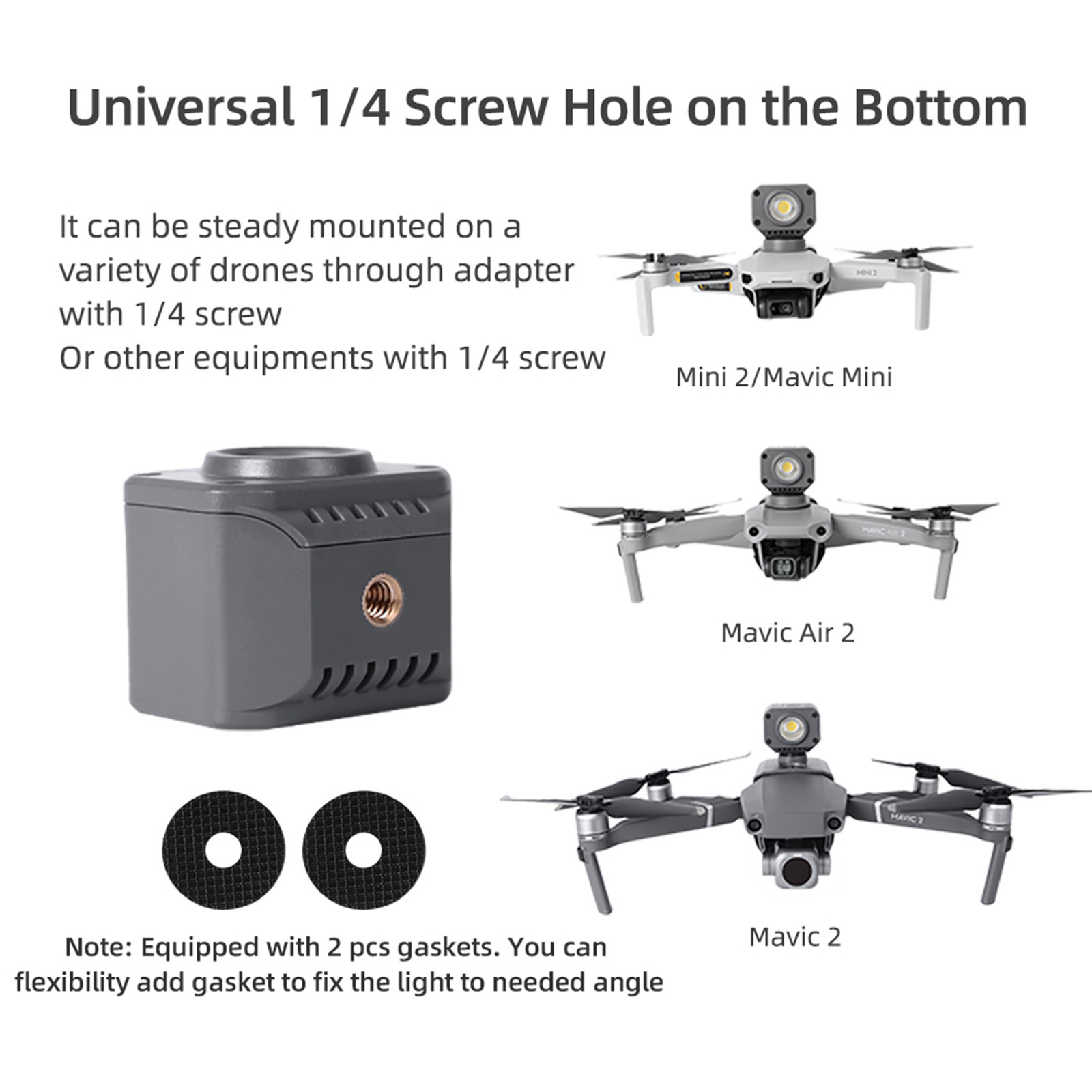 Sunnylife Mini2 Mavic 2 Mavic Air2 Searchlight Mount Bracket Drone Night Aerial Photography Fill Light Four Styles