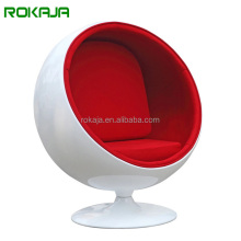 Modern Round Sphere Egg Chair - Fiberglass Velvet Leisure Chair for Living Room