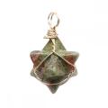 Unakite Merkaba Star Pendants for Necklace Jewelry