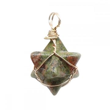 Unakite Merkaba Star Pendants for Necklace Jewelry